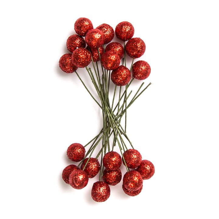 bobițe decorative de ilex 24 bucați diverse nuanțe