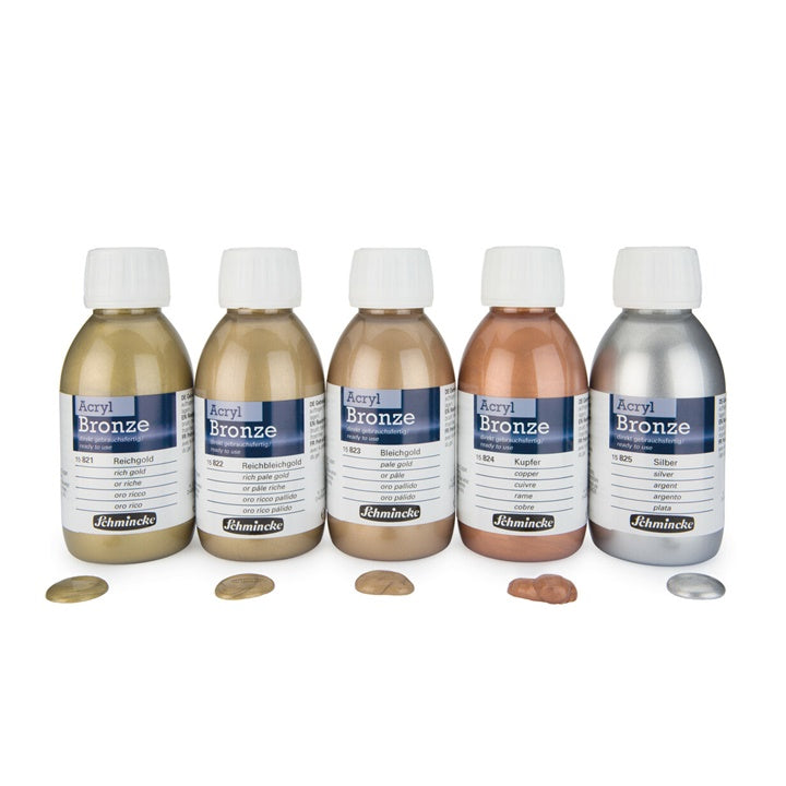 bronz acrilic metalizat acryl bronze schmincke 150 ml diverse culori