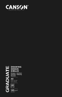 Caiet de schițe Canson Graduate Art Book Sketch & Draw 140 g/m², 40 file, A5, copertă dură