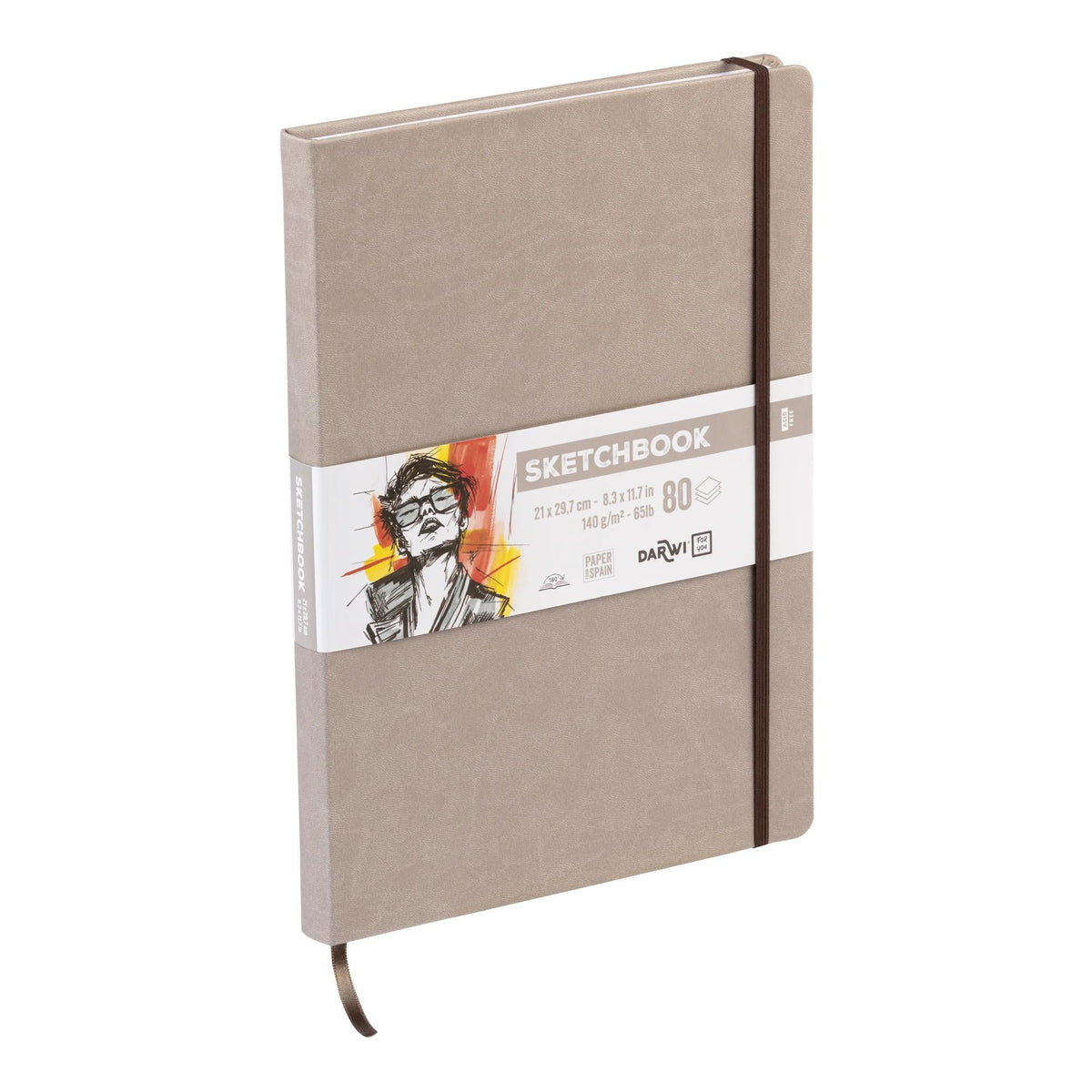 Caiet de schițe DARWI Taupe A4 140 g 80F