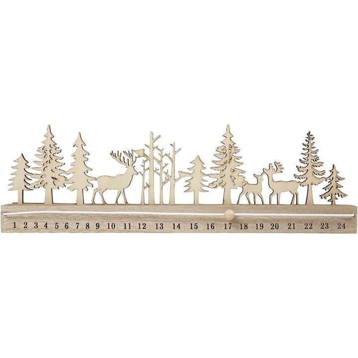calendar de advent din lemn numaratoare inversa 40 cm