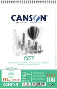 Bloc pentru schițe CANSON 1557 180 g/m² A5 30 file, cu spirale