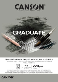 Bloc Canson Graduate Mix Media Grey 220 g/m² - 30 file, A4, lipit
