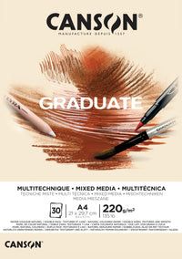 Bloc Canson Graduate Mix Media Natural 220 g 30 file A4 lipit