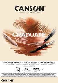 Bloc Canson Graduate Mix Media Natural 220 g 30 file A5 lipit