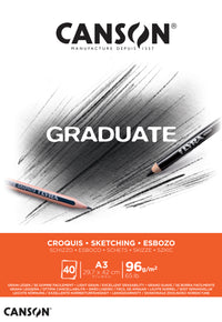 Bloc de schițe Canson Graduate 96 g/m² 40F A3 lipit