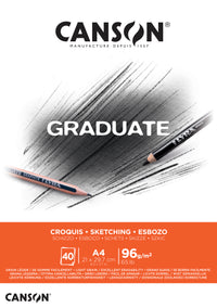 Bloc pentru schițe CANSON Graduate 96 g/m² A4 lipit - 40 file