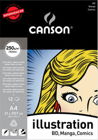 Bloc desen CANSON Illustration 250 g/m² 12 file A4 lipit