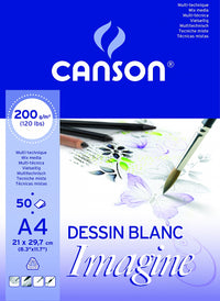 Bloc de desen CANSON Imagine 200 g/m² 50 file A4 granulație fină lipit