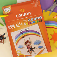 Bloc de desen cu hârtie colorată CANSON Kids A4 - 120 g/m², 30 file, mix 10 culori
