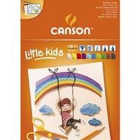 Bloc de desen cu hârtie colorată CANSON Kids A4 - 120 g/m², 30 file, mix 10 culori