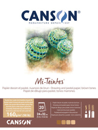 Bloc hârtie colorată CANSON Mi-Teintes 160 g/m² 24 x 32 cm Earth - 20 file