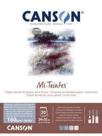 Canson Mi-Teintes bloc pastel lipit 160 g/m² 20 file - 24 x 32 cm, Grey/Blue