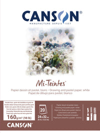 Canson Mi-Teintes bloc lipit 160 g/m² 20F 24 x 32 cm White