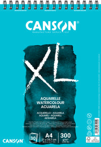 Bloc pentru acuarelă Canson XL CP White 300 g/m² - 30 file, A4, cu spirale