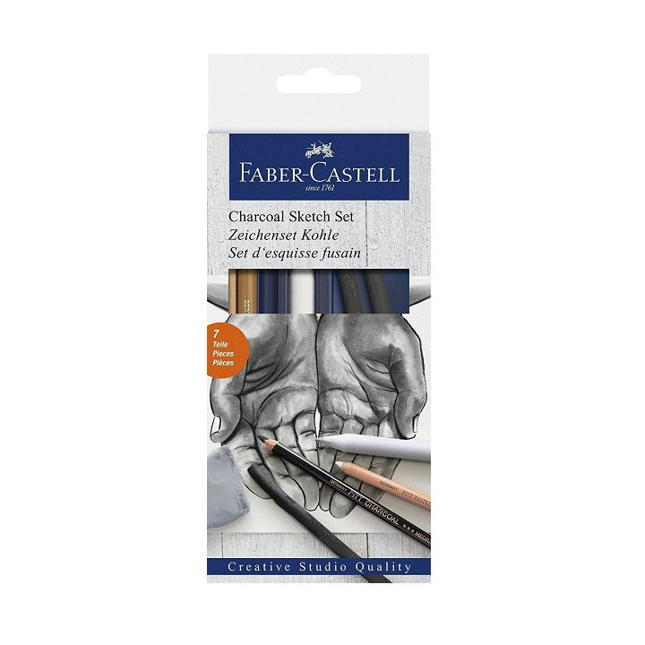 carbune pentru schitare faber castell set de 7 buc ro fbc114002