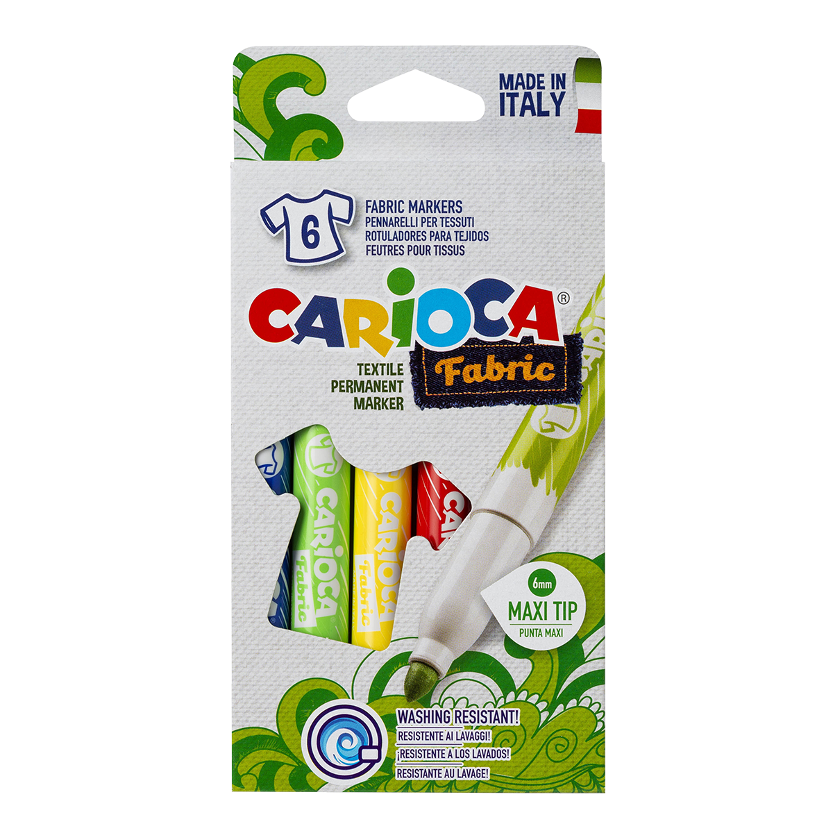 Carioca carioci pentru textile, vârf maxi, mix de culori