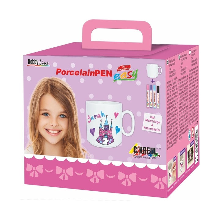 carioca pentru portelan pentru fete kreul set 4 buc cu cana ro krl16360