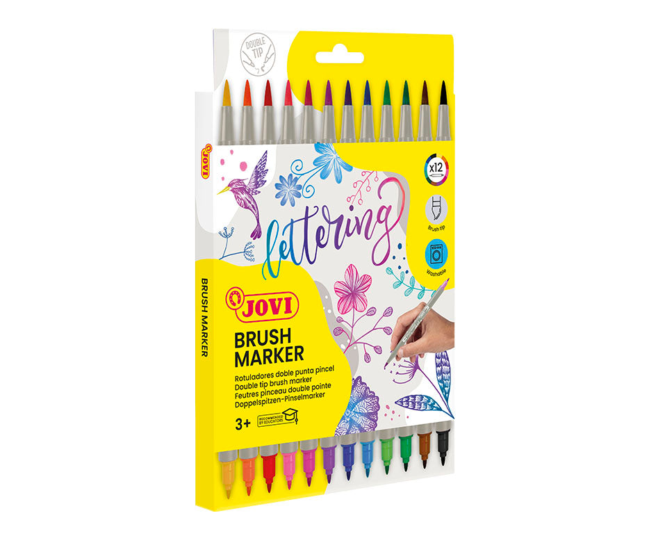Carioci acuarelă cu două capete JOVI Lettering / set 12 buc
