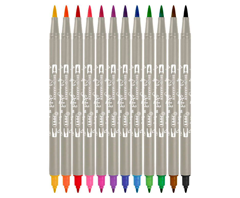 Carioci acuarelă cu două capete JOVI Lettering / set 12 buc