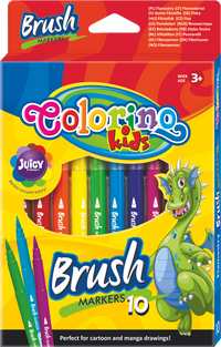 Carioci Colorino Brush cu vârf lung tip pensulă – 10 culori