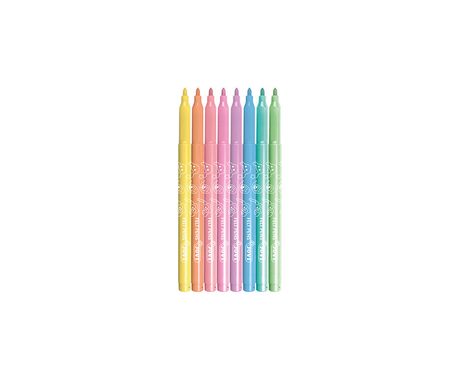 Carioci lavabile pentru copii JOVI pastel 3 mm / set de 8 buc