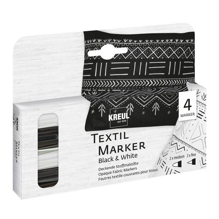 carioci pentru textile black and white kreul ro krl92751