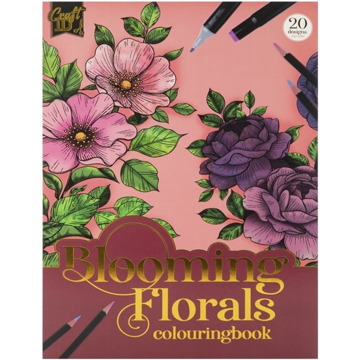carte de colorat antistres blooming florals 20 pagini