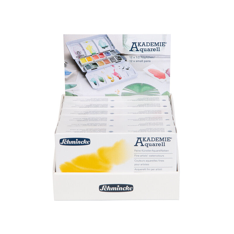 Casetă metalică goală Schmincke AKADEMIE Aquarell pentru 12 jumătăți de godete