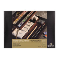 cazul profesional de vopsea de acuarela din lemn rembrandt 28 de tigai si accesorii ro rtl05840013