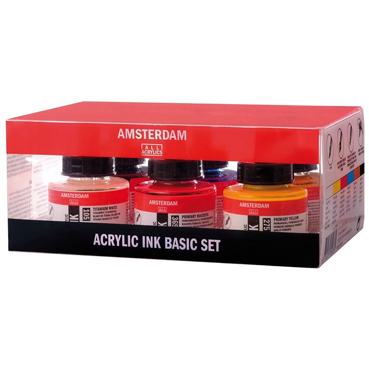 cerneala acrilica amsterdam set de baza 6 x 30 ml ro rtl17209001