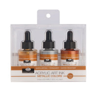 cerneala acrilica royal langnickel culori metalizate 3 x 30 ml ro rlgink set3