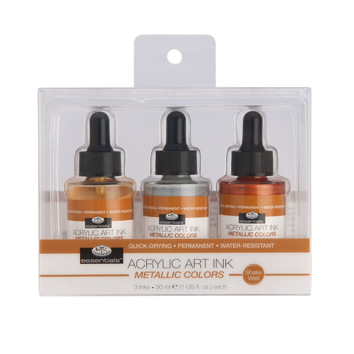 cerneala acrilica royal langnickel culori metalizate 3 x 30 ml ro rlgink set3