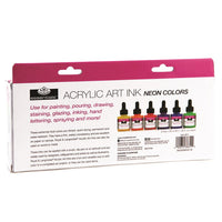 cerneala acrilica royal langnickel culori neon 6 x 30 ml ro rlgink set1
