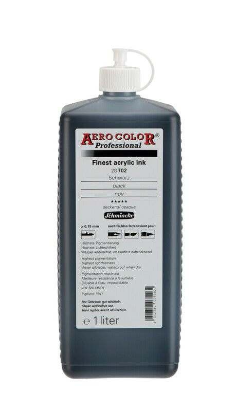 Cerneală acrilică Schmincke AERO COLOR Professional 1 l – 702 Negru