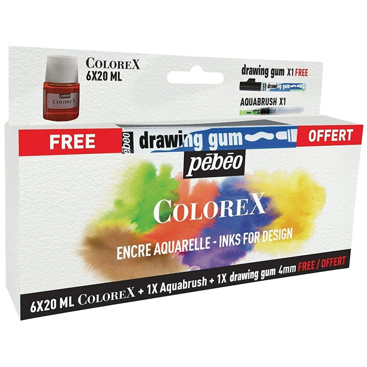 cerneala pentru acuarela colorex pebeo set 6 x 20 ml ro pbo320297