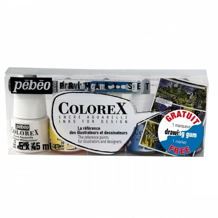 cerneala pentru acuarela colorex pebeo set de baza 5 x 45 ml ro pbo035080