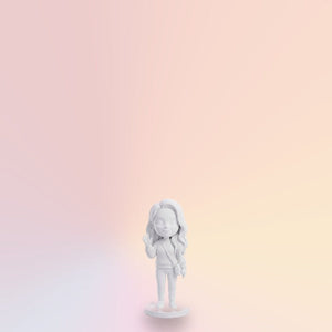 Figurină 3D albă 10 cm