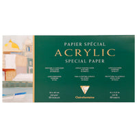 Bloc pentru acrilic Clairefontaine 360 g/m² – 10 file, 20 x 40 cm lipit