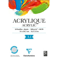 CLAIREFONTAINE bloc acrilic 360 g/m² 10 file A4 lipit