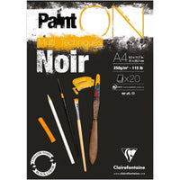 Clairefontaine Paint'On Mix Media bloc 250 g 20file lipit Black