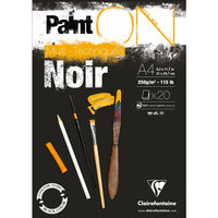 Clairefontaine Paint'On Mix Media bloc 250 g 20file lipit Black