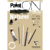 Bloc pentru tehnici mixte Clairefontaine Paint'On natur 250 g/m² – 30 file – A5