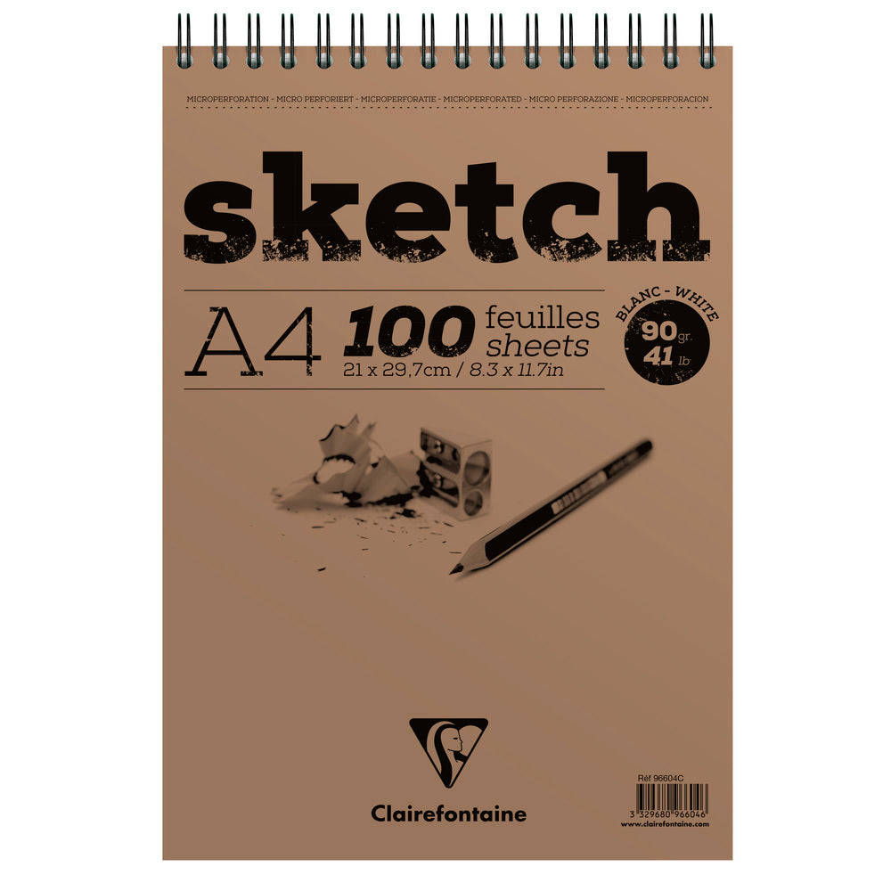 Sketchbook cu spirala 100 lista A4/A3 Clairefontaine - alb – A4