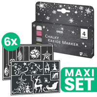 colectia de sabloane de craciun 6 buc set de markere cu creta pentru sticla ro wqxstencil22708