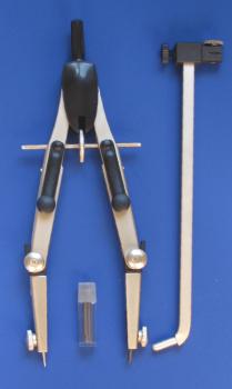 compas din metal usor reglabil cu extender 170 mm ro len61501