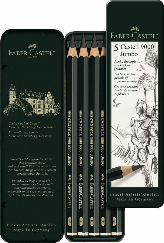 creioane castell 9000 jumbo 5 buc cutie din metal ro fbc119305
