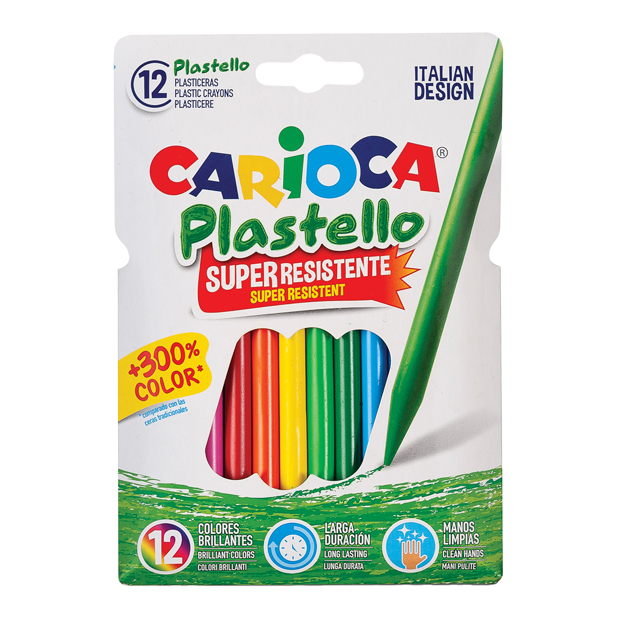 Creioane cerate din plastic Carioca Plastello - 12 buc