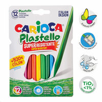 Creioane cerate din plastic Carioca Plastello - 12 buc