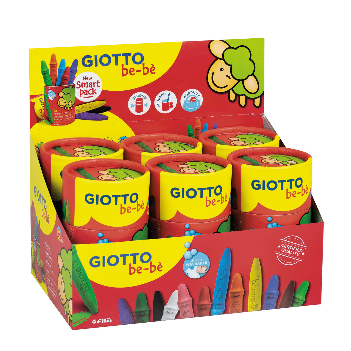 Creioane cerate groase GIOTTO be-be 12 buc în tub de carton